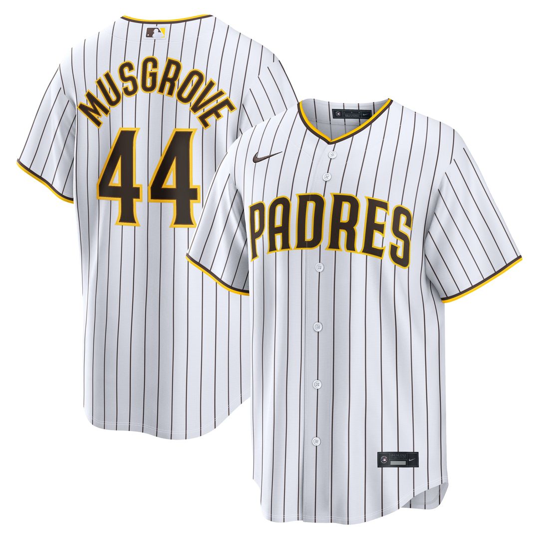 Men's San Diego Padres Joe Musgrove White Home Replica MLB Baseball Jersey - view 1