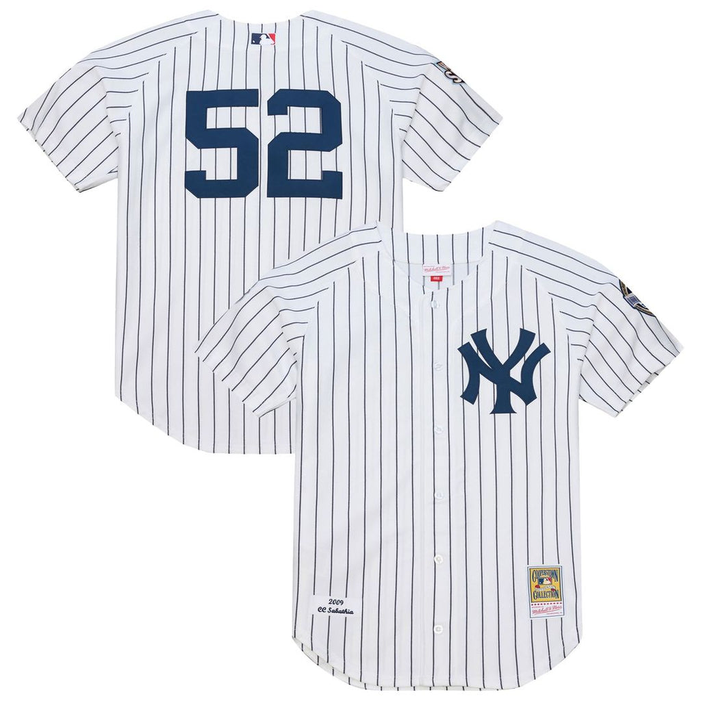 Men's New York Yankees CC Sabathia White 2009 Cooperstown Collection MLB Baseball Jersey - view 1