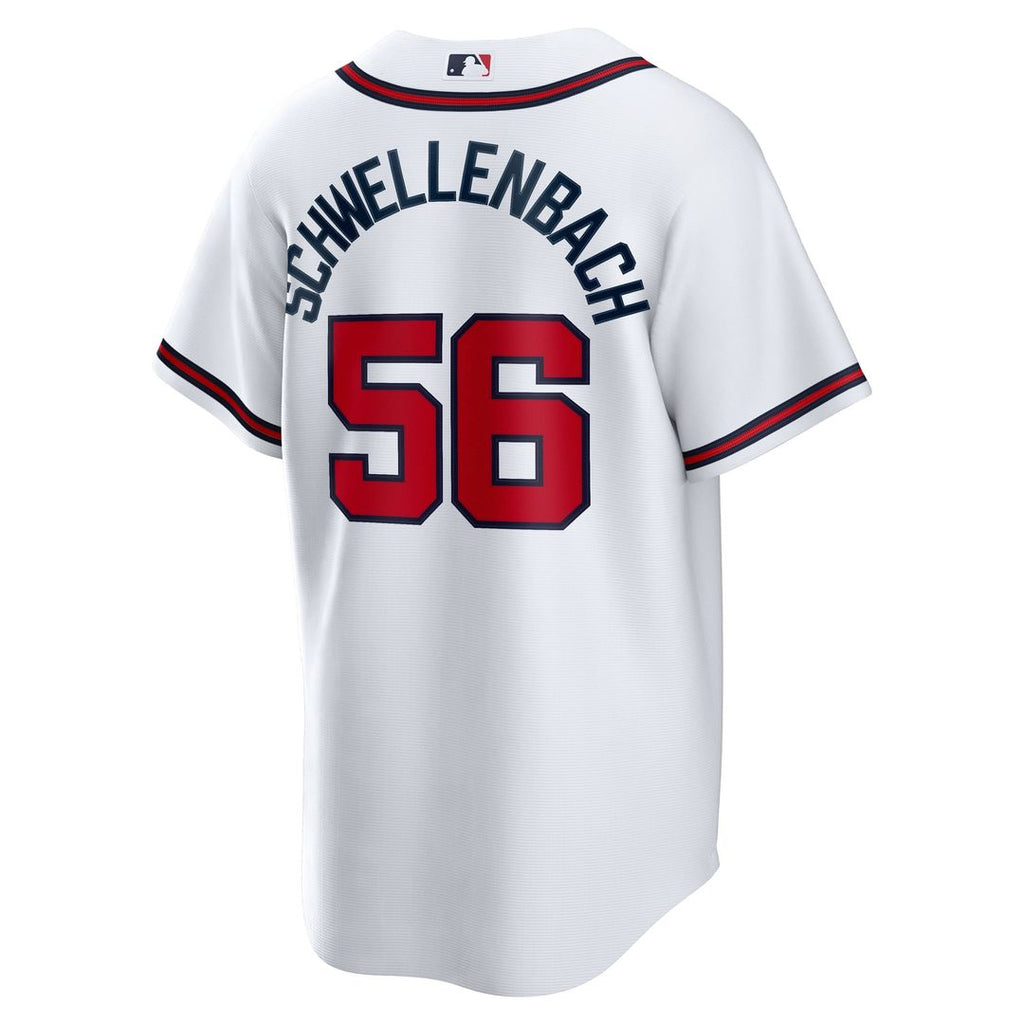Men's Atlanta Braves Spencer Schwellenbach White Home Replica MLB Baseball Jersey - view 3