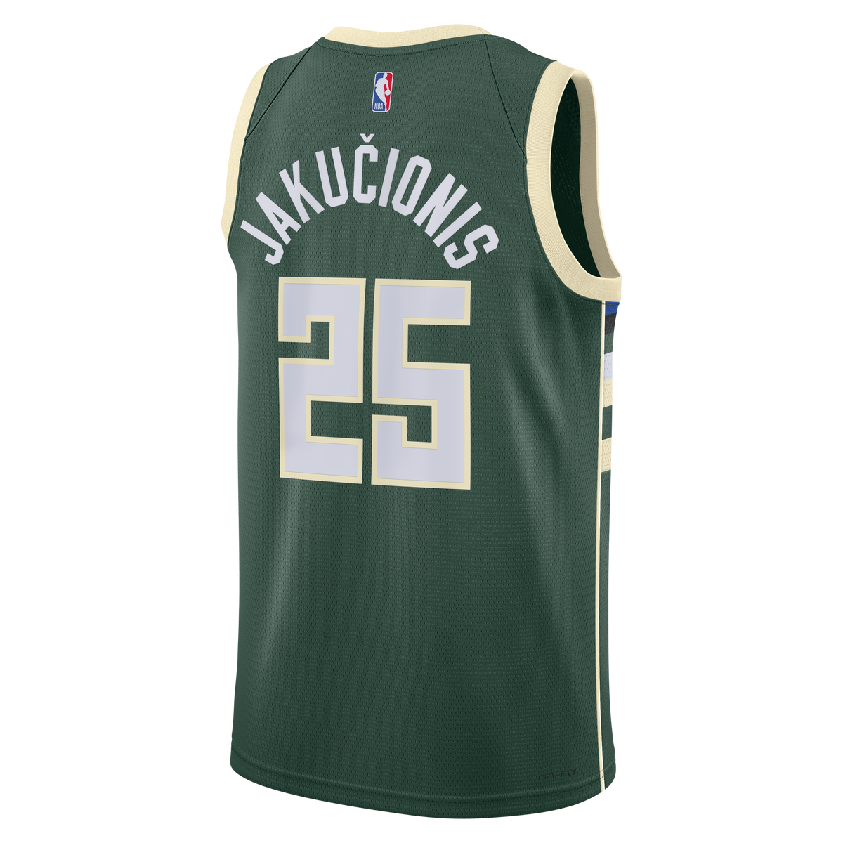 Unisex Kasparas Jakučionis Milwaukee Bucks Icon Edition Swingman NBA Basketball Jersey - White - view 4