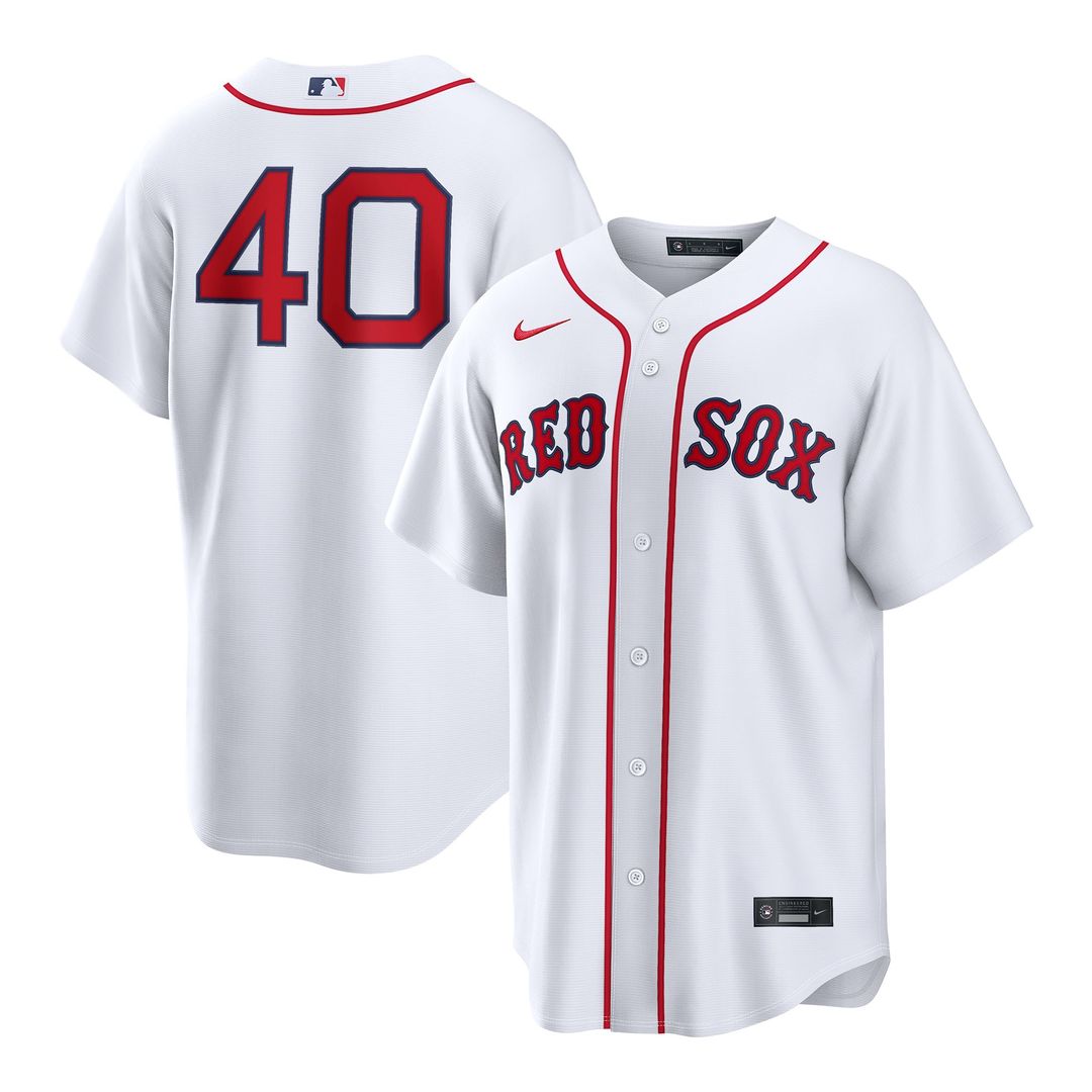 Men's Boston Red Sox Willson Contreras White Home Replica MLB Baseball Jersey - view 1
