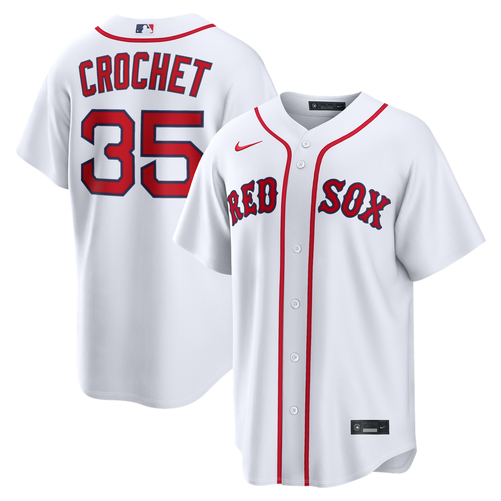 Men's Boston Red Sox Garrett Crochet White Home Replica MLB Baseball Jersey - view 1