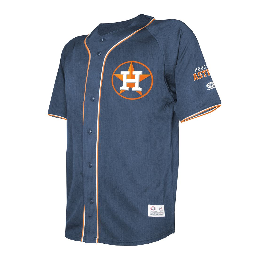 Men's Houston Astros Navy Team Color Full-Button Fashion MLB Baseball Jersey - view 2
