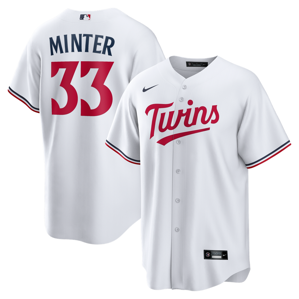 Men's Minnesota Twins A.J. Minter White Home Replica MLB Baseball Jersey - view 1