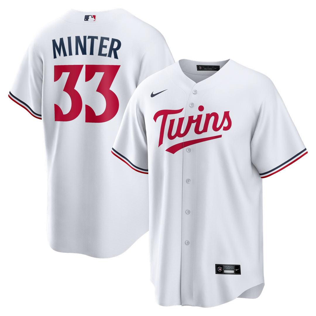 Men's Minnesota Twins A.J. Minter White Home Replica MLB Baseball Jersey - view 1
